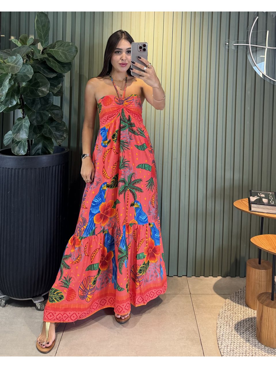 VESTIDO LONGO TALIA SALMAO EST ARARA - 0006630200 - ISABELA MENEZES