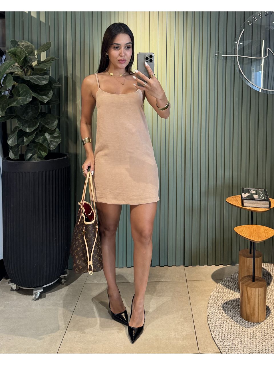 VESTIDO BASIC CREPE NUDE - 0011730010 - ISABELA MENEZES