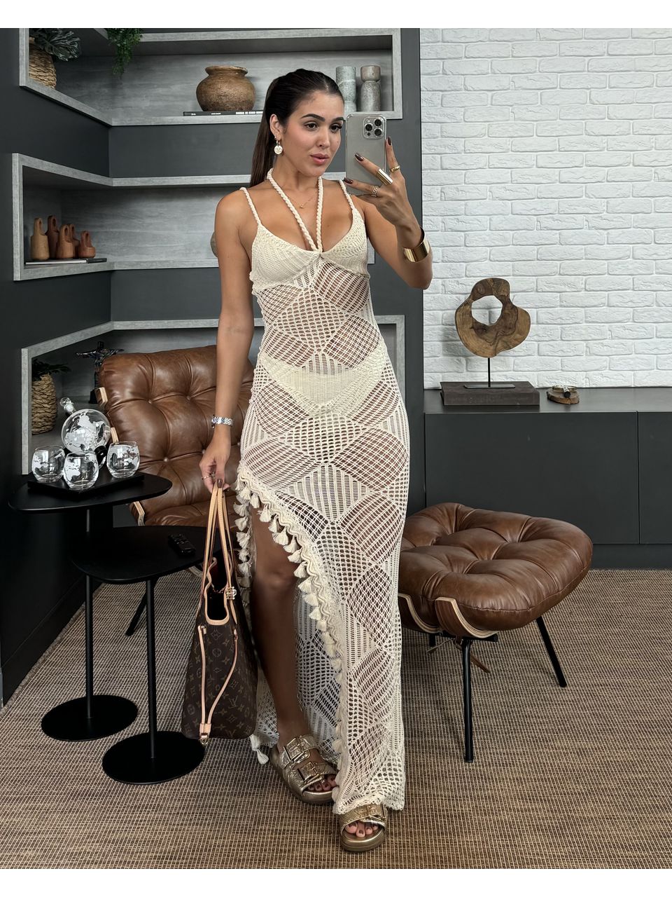 VESTIDO PARATY CREME - 0012000054 - ISABELA MENEZES