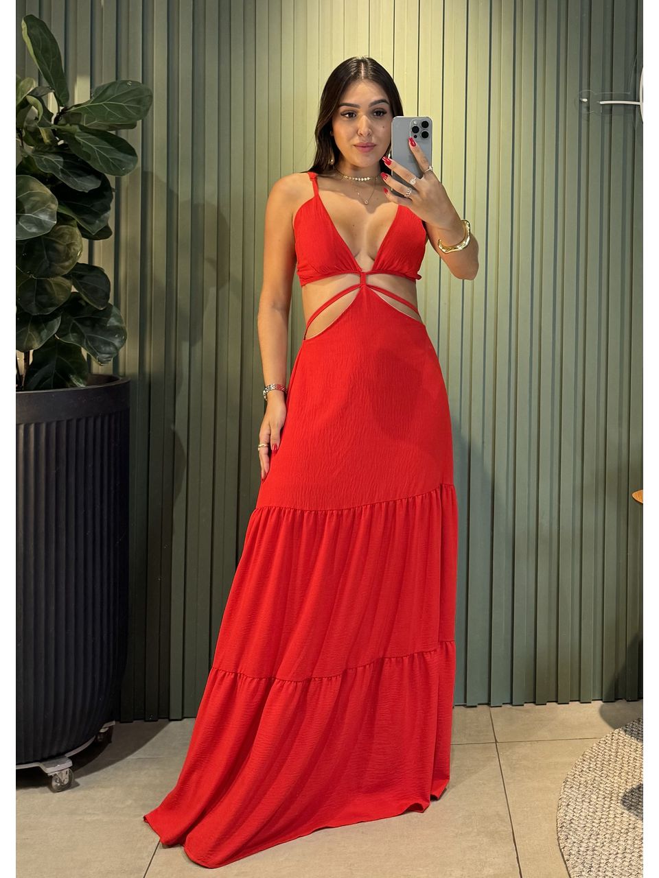 VESTIDO ÁGATA VERMELHO - 0006390044 - ISABELA MENEZES