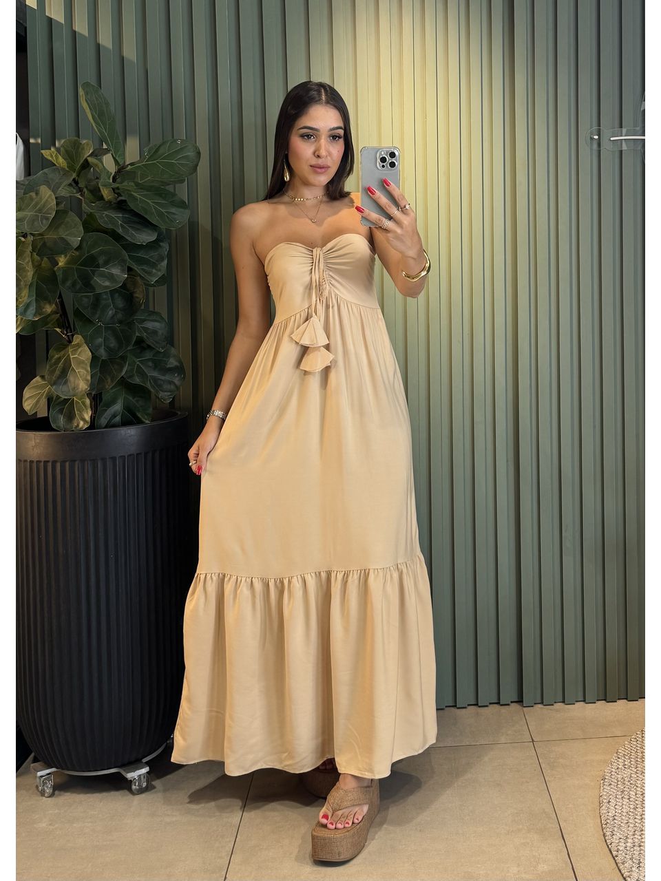 VESTIDO LONGO TALIA NUDE - 0006630010 - ISABELA MENEZES