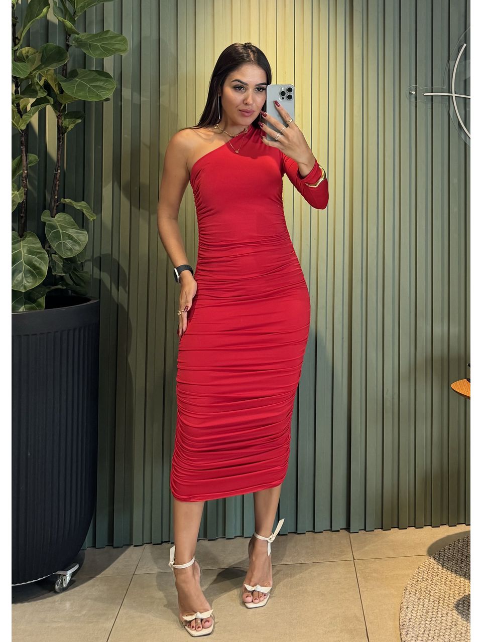VESTIDO ANABEL VERMELHO - 0012280044 - ISABELA MENEZES