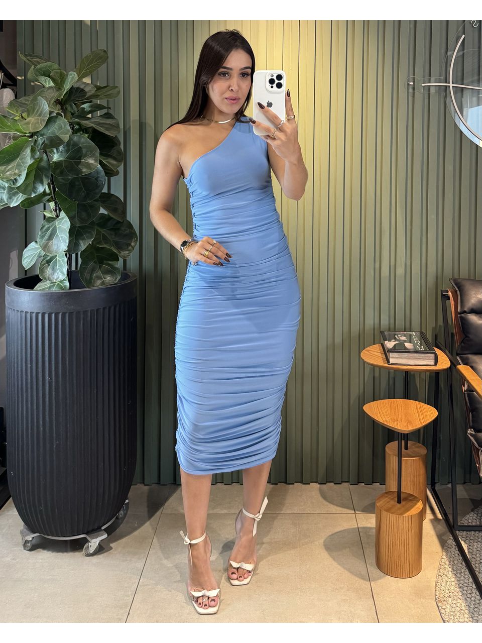VESTIDO NULA MANGA AZUL - 0010250033 - ISABELA MENEZES