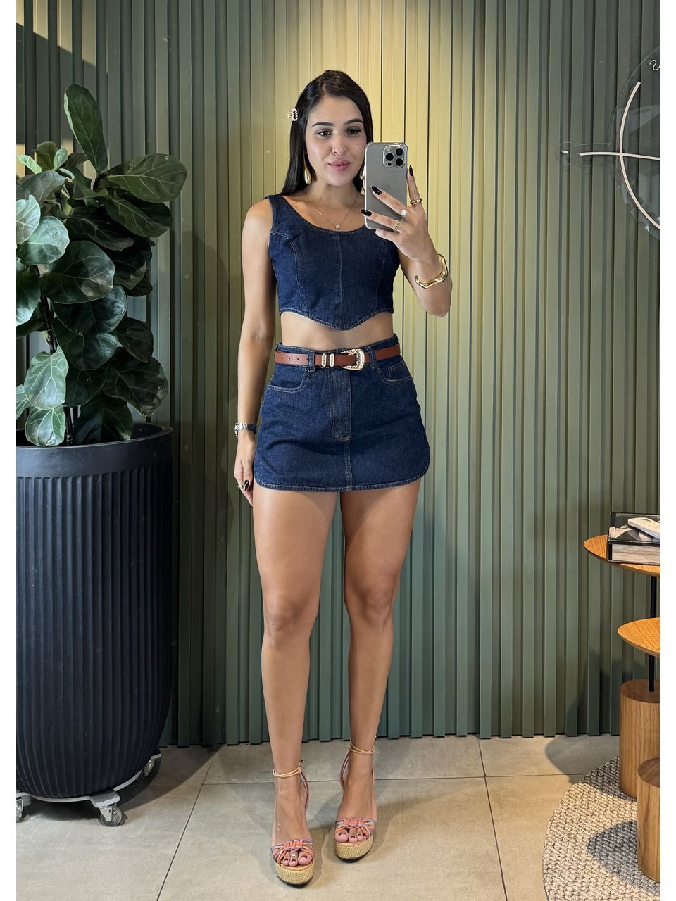 SHORT SAIA DENIM JEANS ESCURO - 0010400142 - ISABELA MENEZES