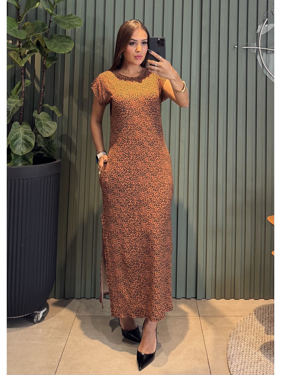 VESTIDO MUSCLE TEE ONÇA - 0012410050 - ISABELA MENEZES
