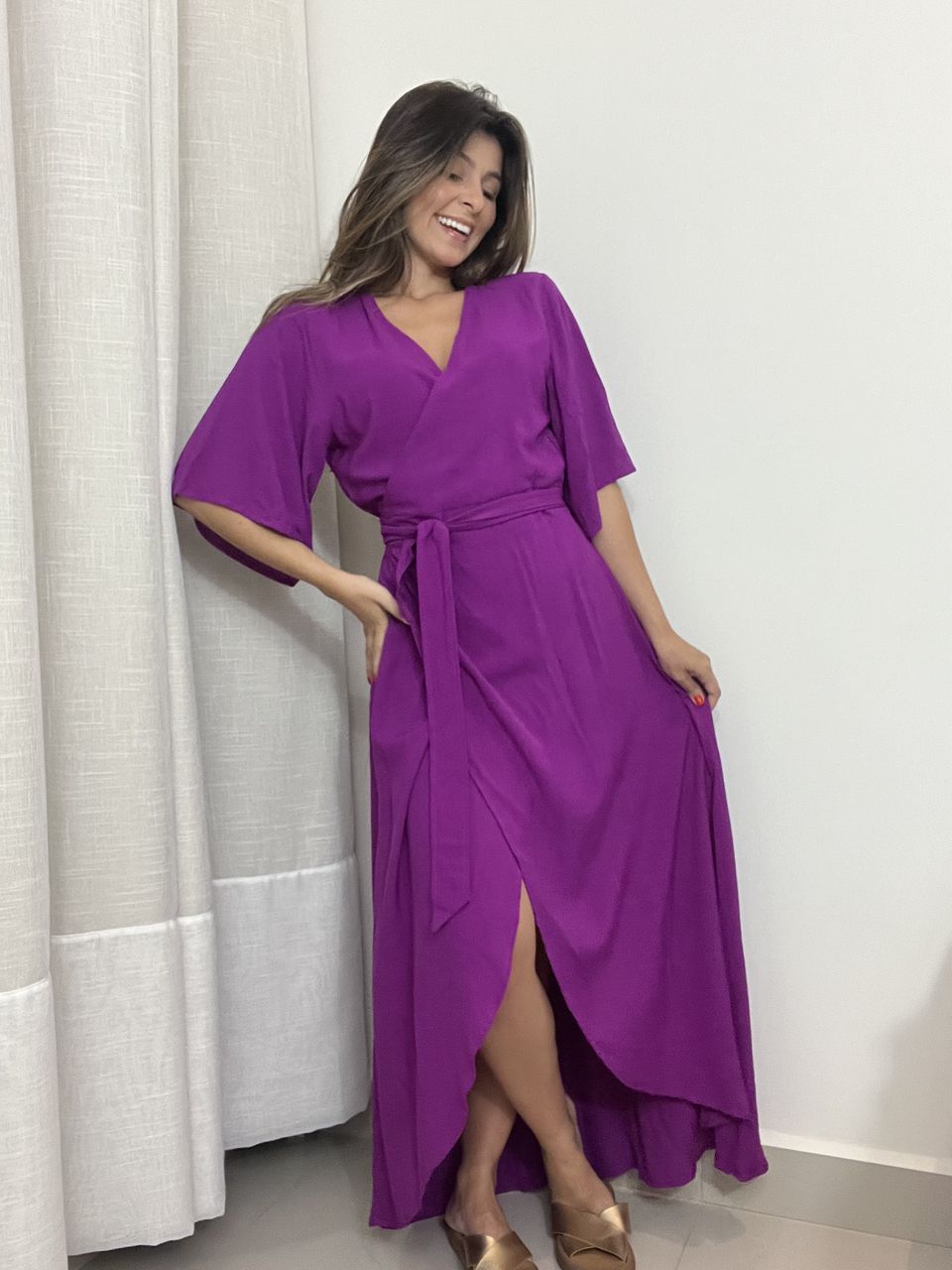 Vestido Cora Envelope Fúcsia