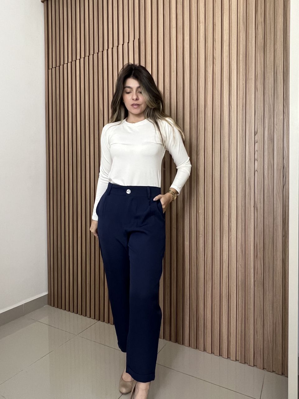 Calça Alfaiataria Azul Marinho