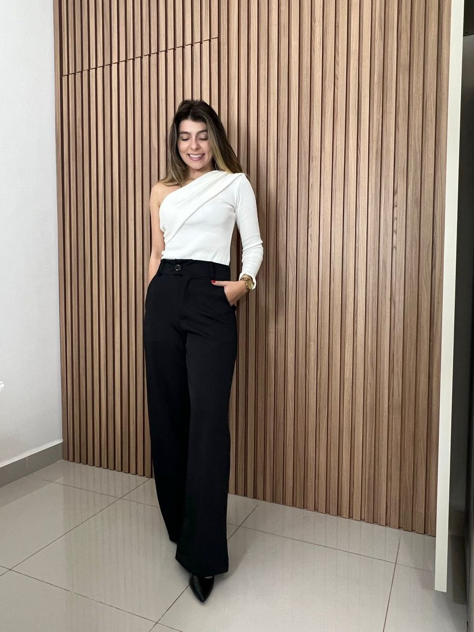 Calça Pantalona Alfaiataria Preta