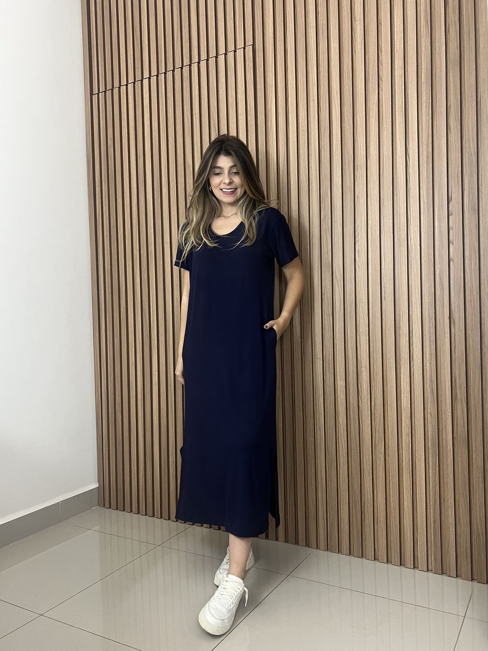 Vestido Basic Azul Marinho 