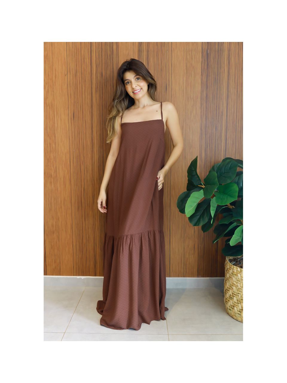 Vestido Celine Marrom