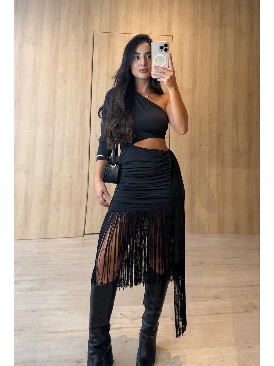 VESTIDO FRANJA PRETO - Larih Mercurio
