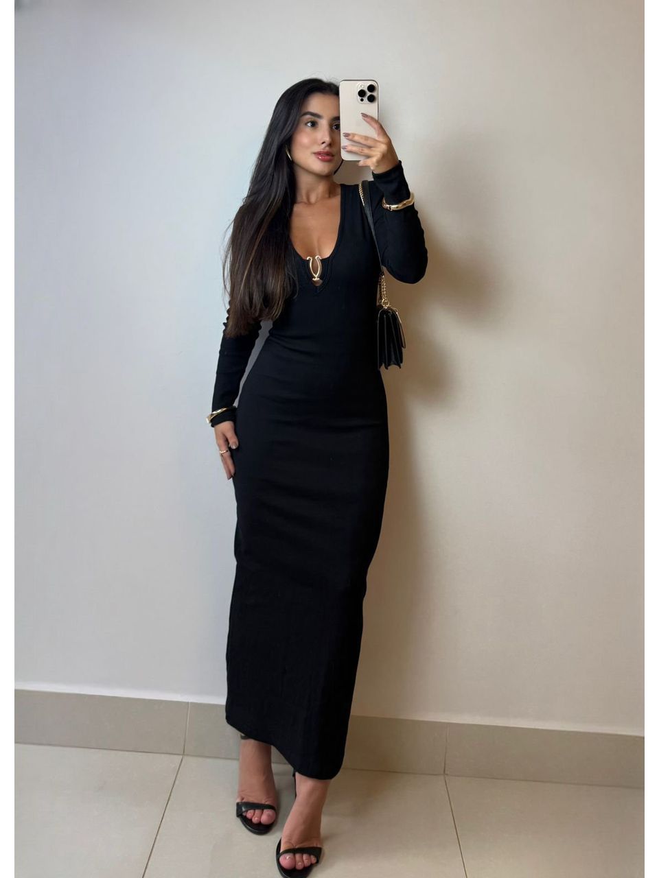 VESTIDO CANELADO RAISSA PRETO - Larih Mercurio