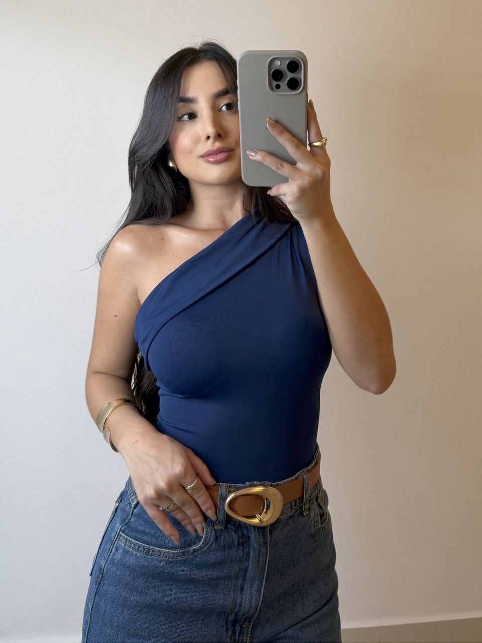 BODY NULA MANGA AZUL MARINHO - Larih Mercurio