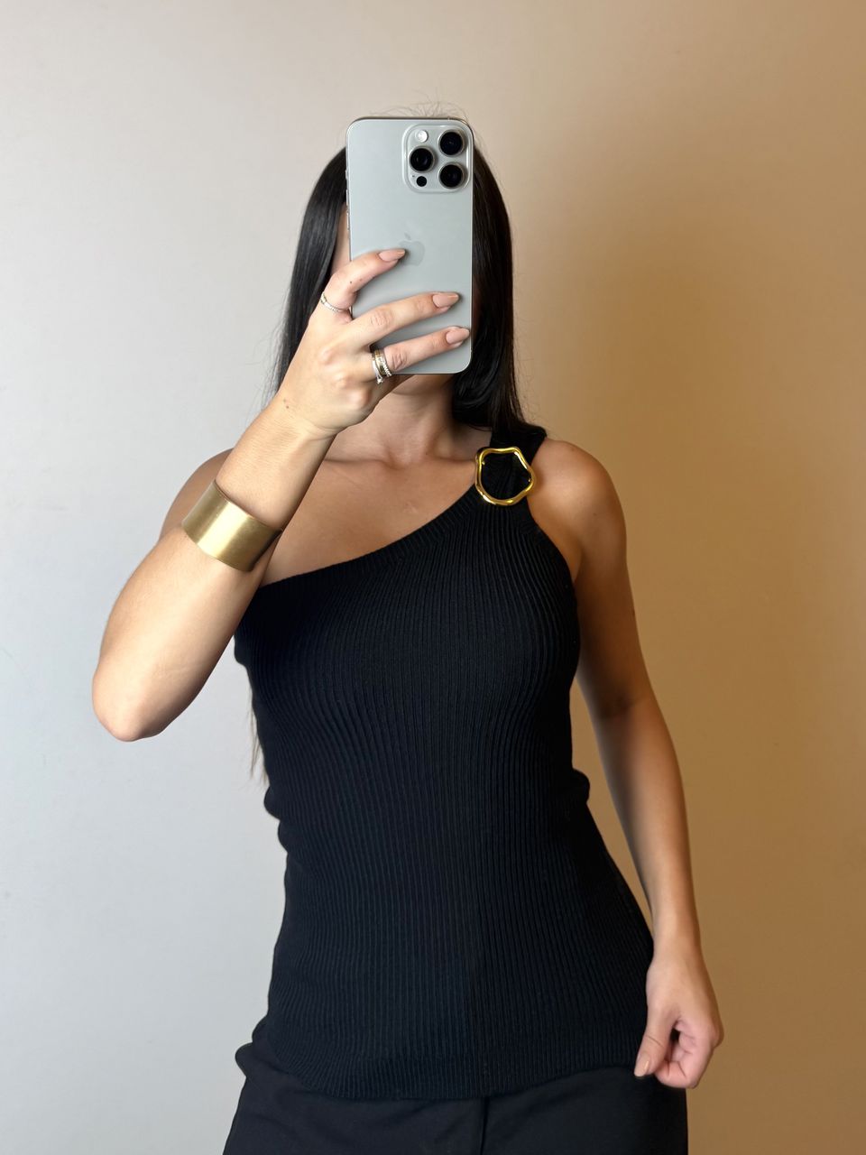 BLUSA TRICO MODAL COM FIVELA - Larih Mercurio