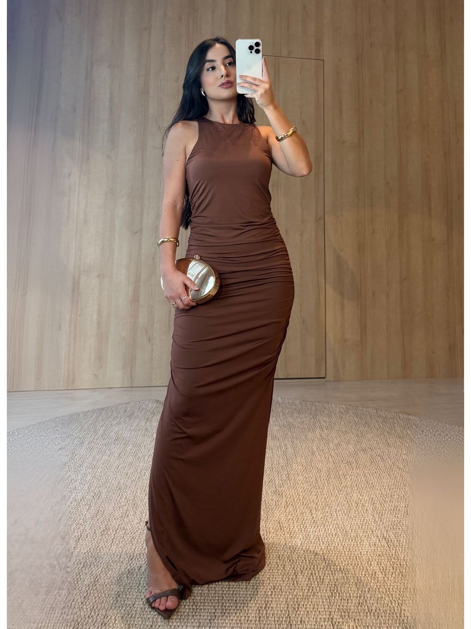 VESTIDO TAIS MARROM - Larih Mercurio