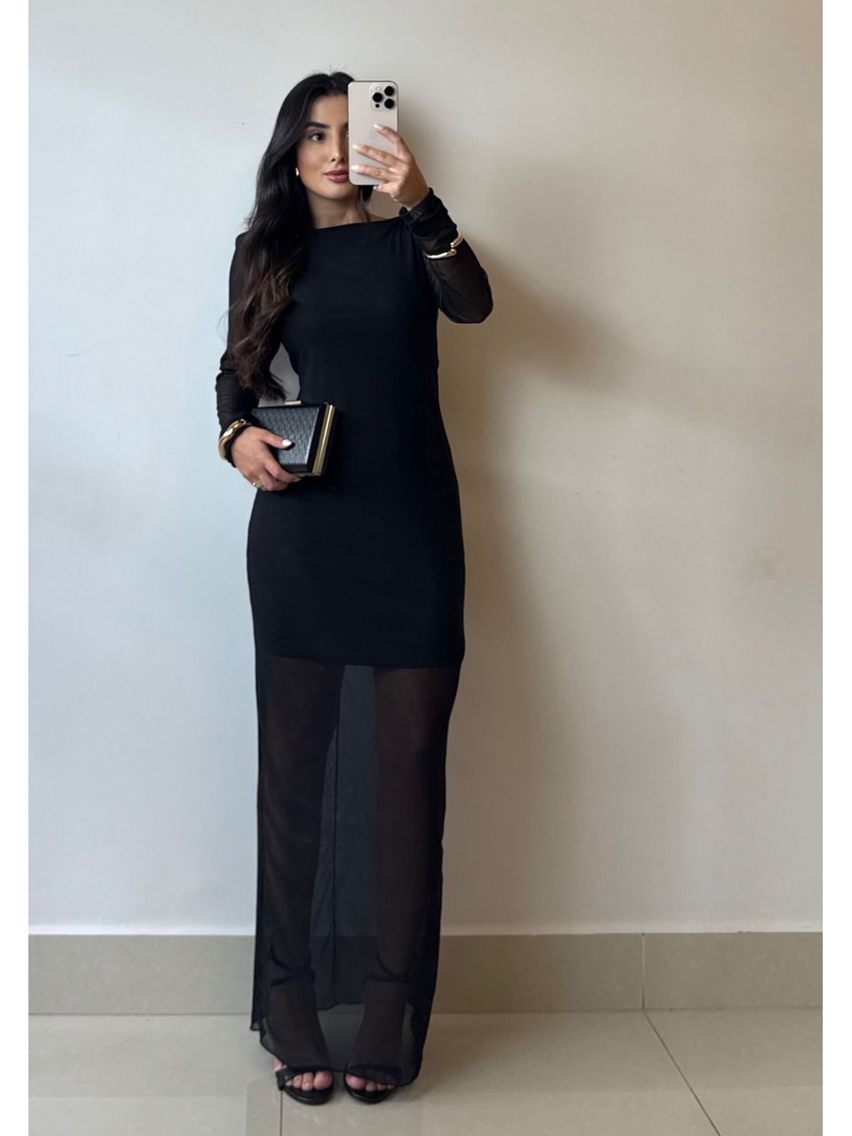 VESTIDO CELINE TULE PRETO - Larih Mercurio