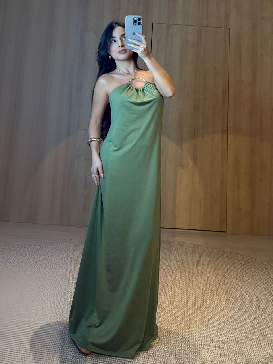 VESTIDO ELLEN VERDE MUSGO - Larih Mercurio