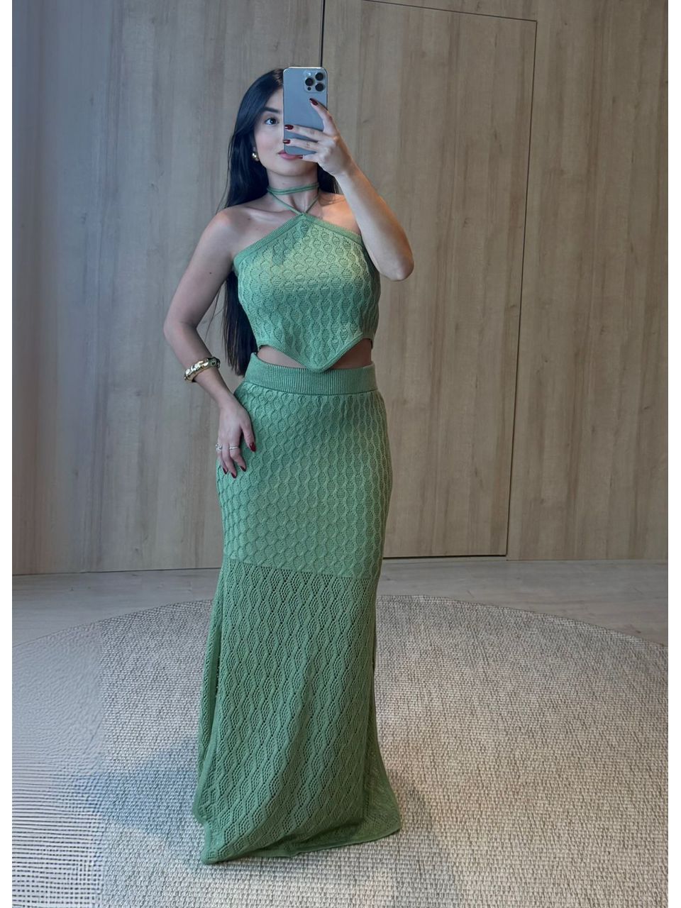 CONJUNTO TRICOT MODAL VERDE - Larih Mercurio