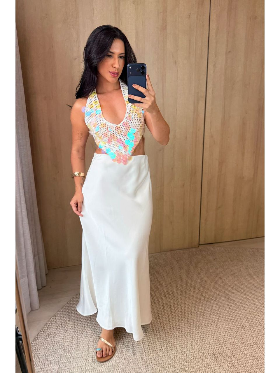 SAIA ACETINADA OFF WHITE - Larih Mercurio