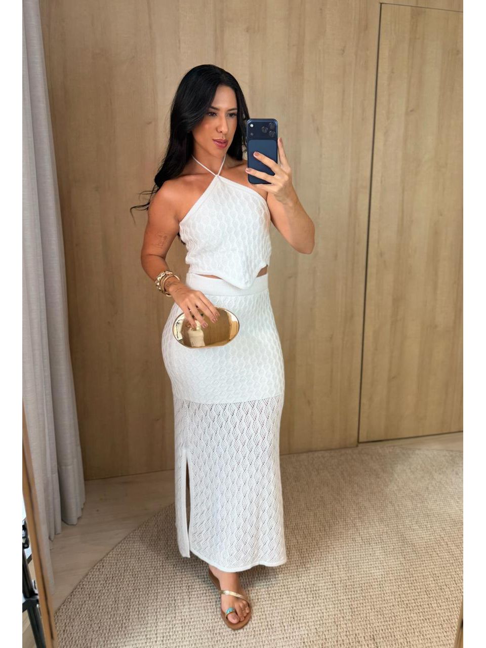 CONJUNTO TRICOT MODAL BRANCO - Larih Mercurio