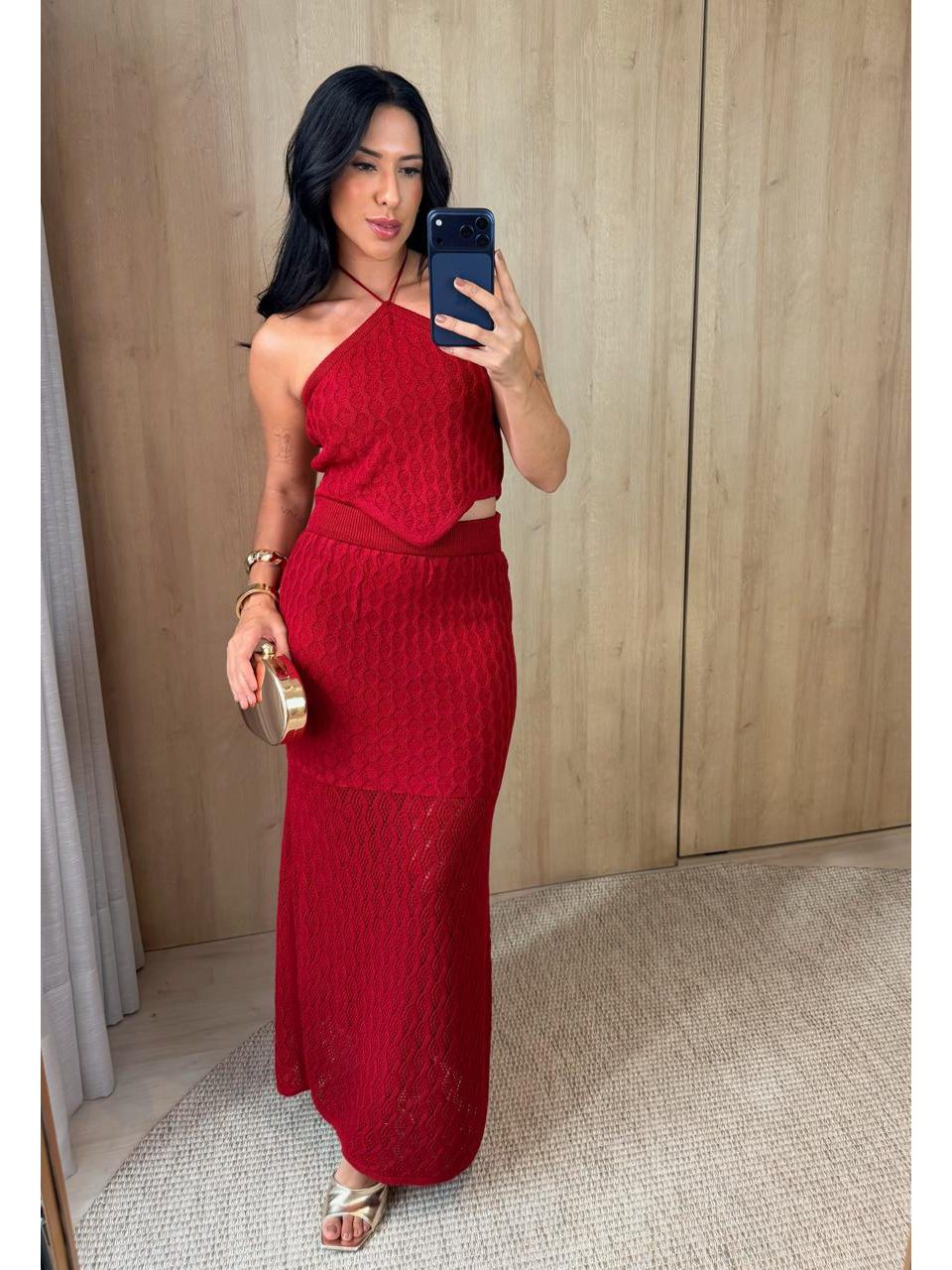 CONJUNTO TRICOT MODAL VERMELHO - Larih Mercurio