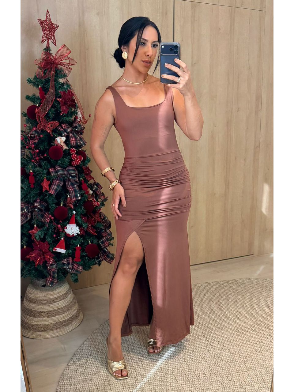 VESTIDO RENATA MARROM - Larih Mercurio