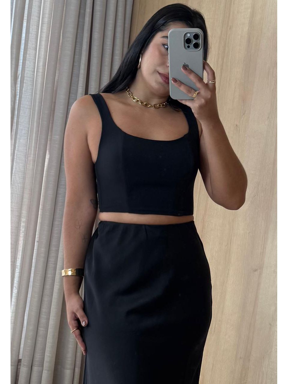 CROPPED PRETO VISCOSE - Larih Mercurio