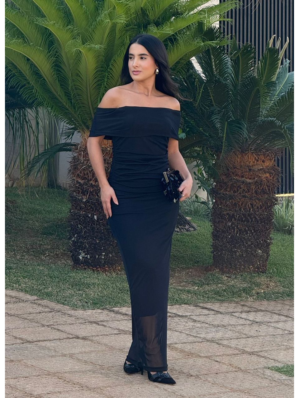 VESTIDO MIDI TULE PRETO - Larih Mercurio