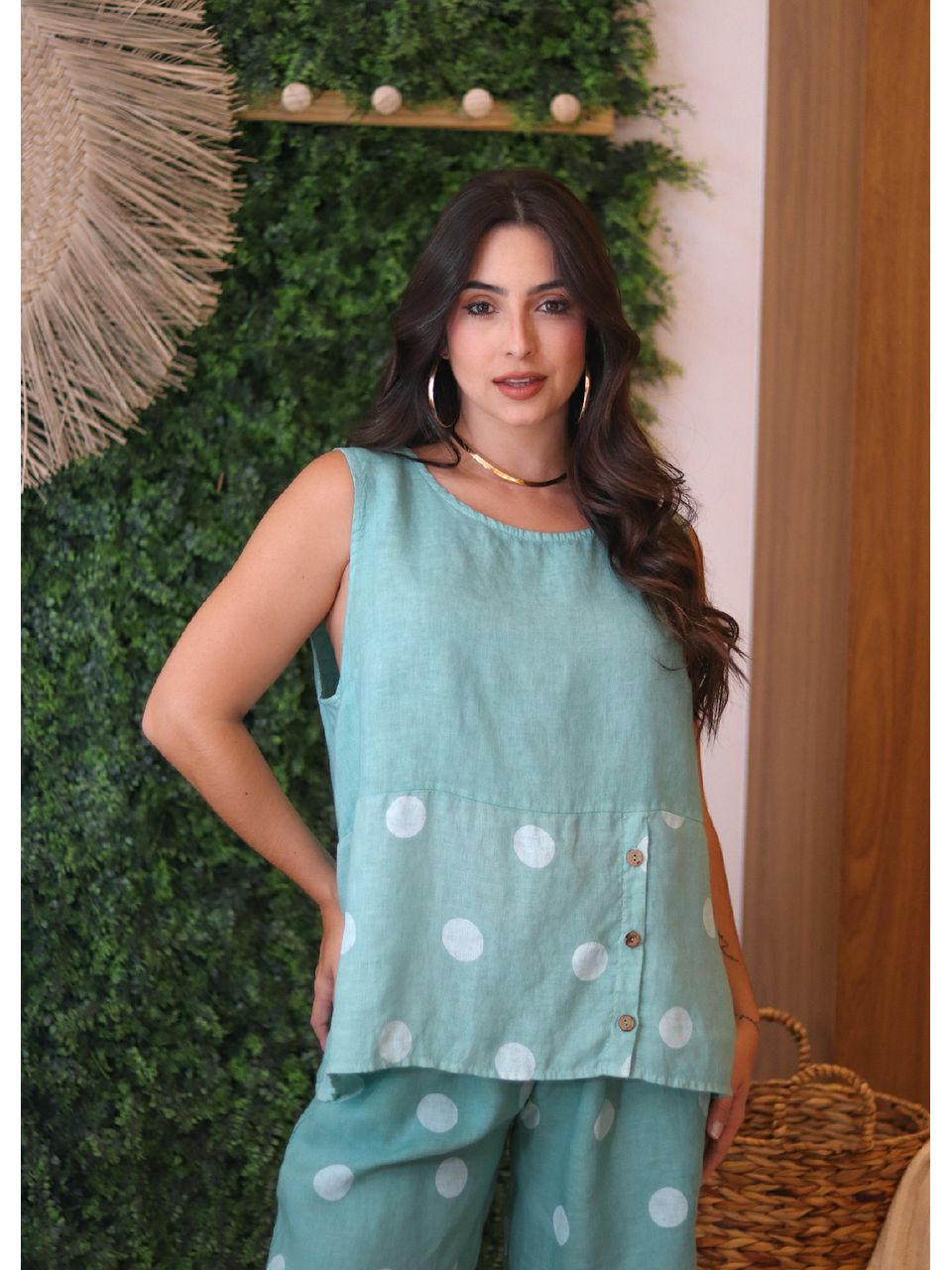 Regata Marlene Linho Italiano Verde Menta