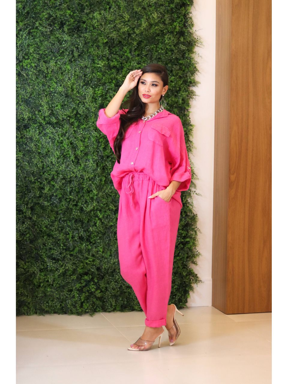 Conjunto Clássico Linho Italiano Pink