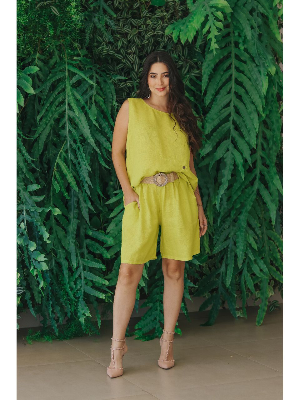 Conjunto Coraline Linho Italiano Verde Lima
