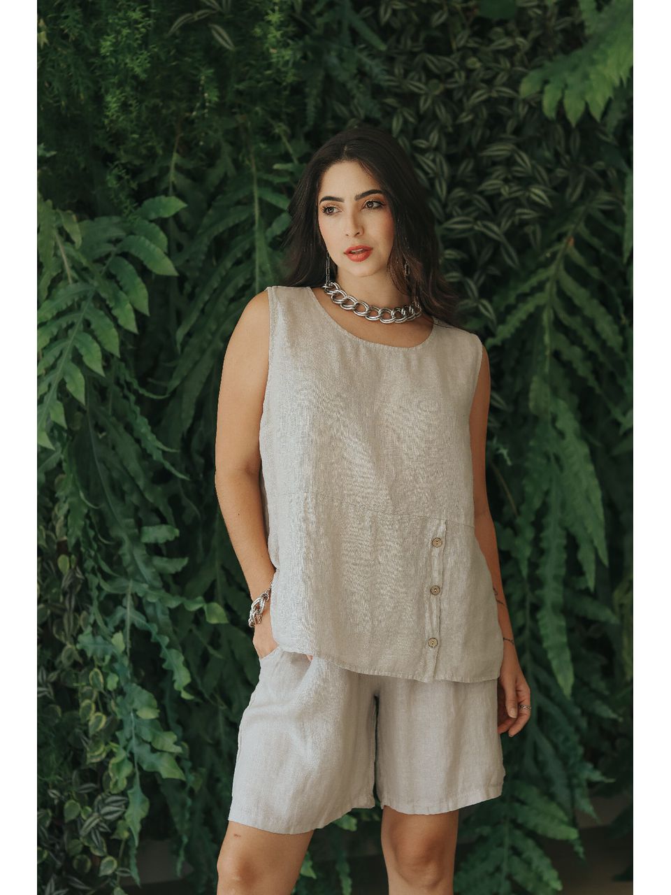Conjunto Coraline Linho Italiano Cru