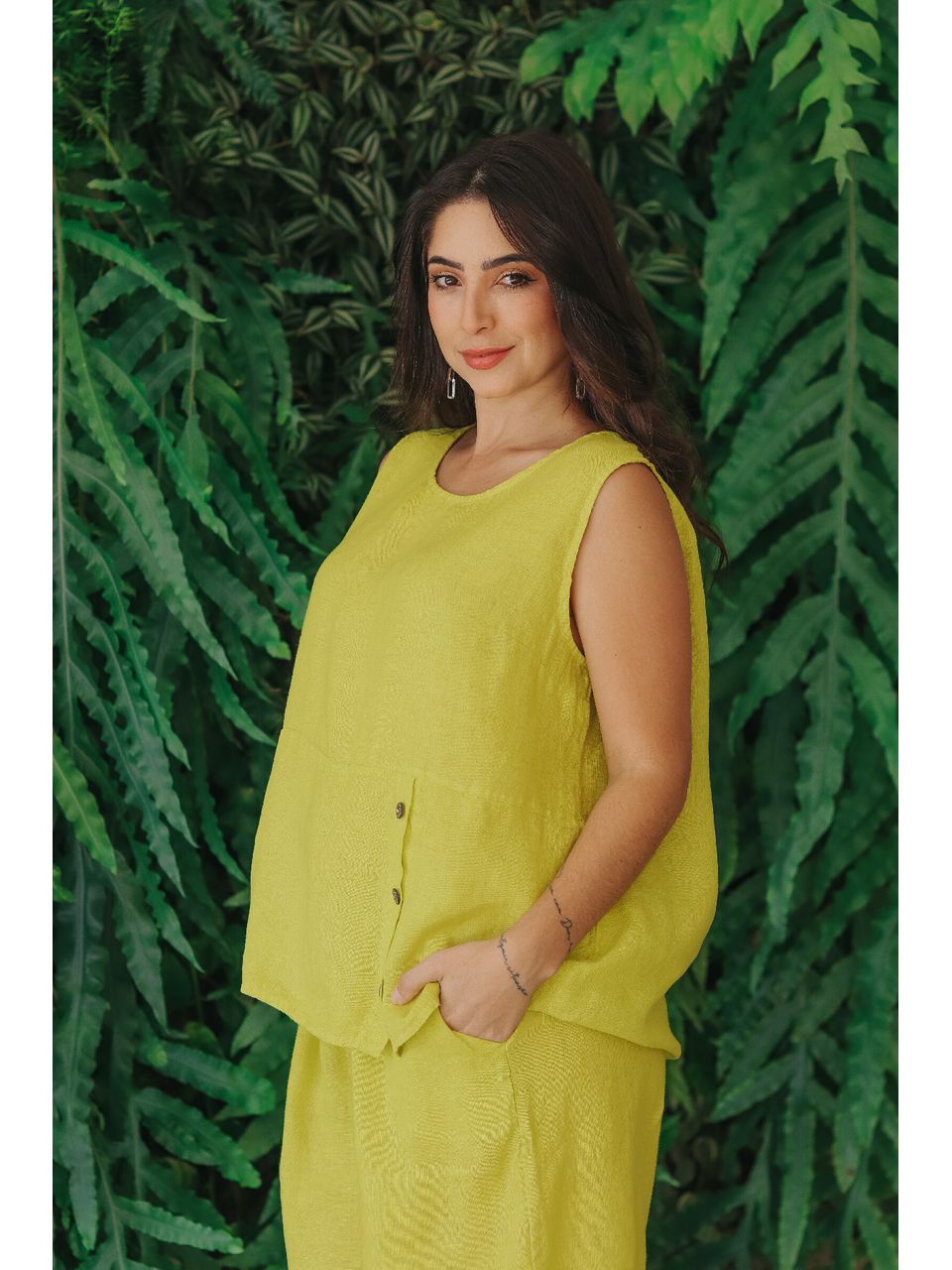 Conjunto Coraline Linho Italiano Verde Lima