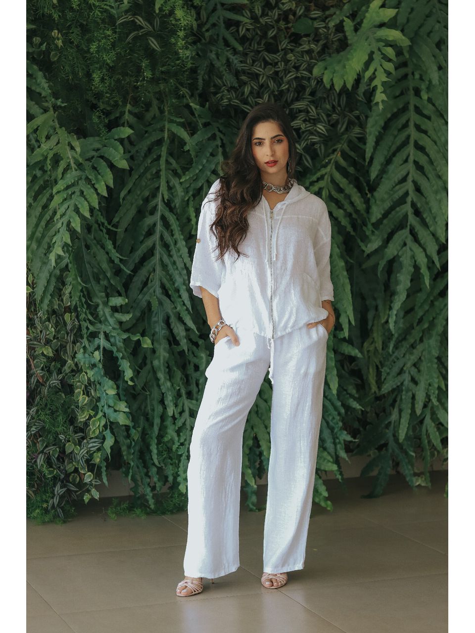 Conjunto Perla Linho Italiano Branco