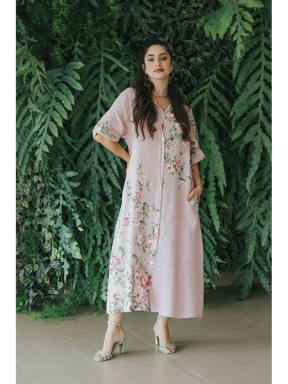 Chemise Norma Linho Italiano Rose
