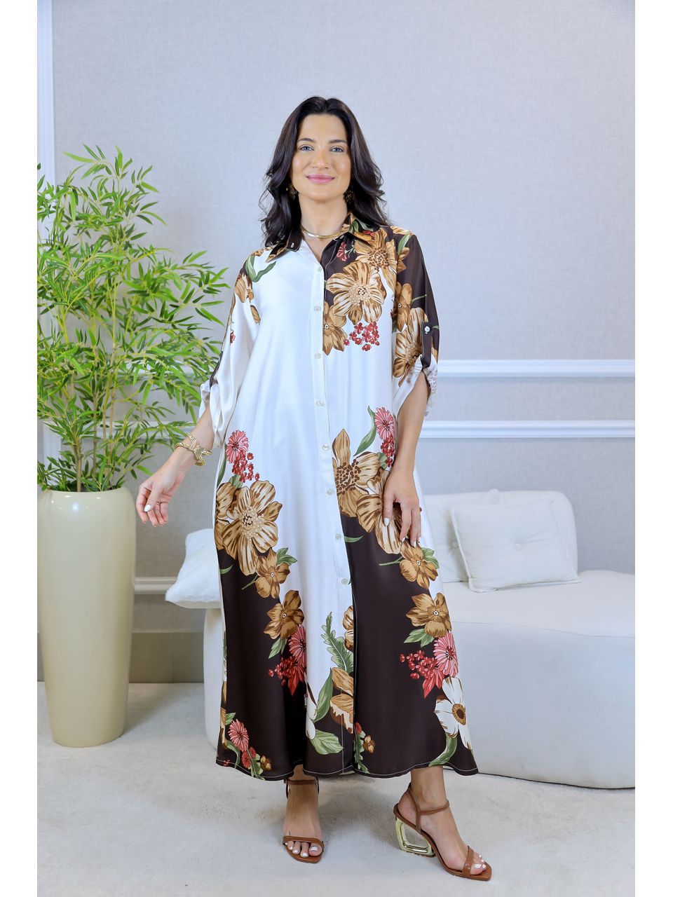 CHEMISE CATALEYA MARROM
