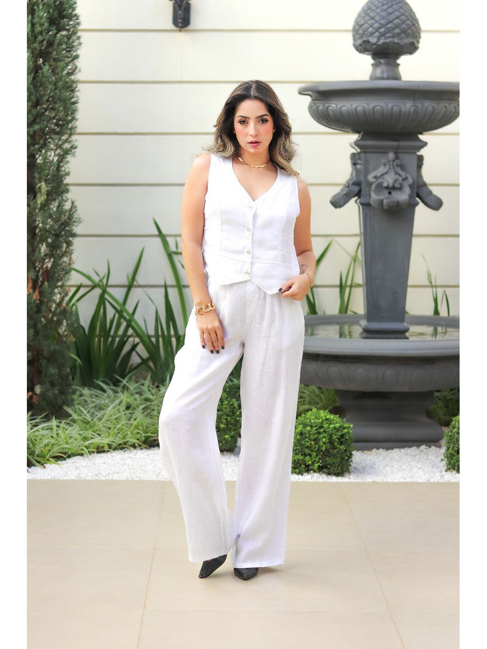 Conjunto Adele Linho Italiano Branco
