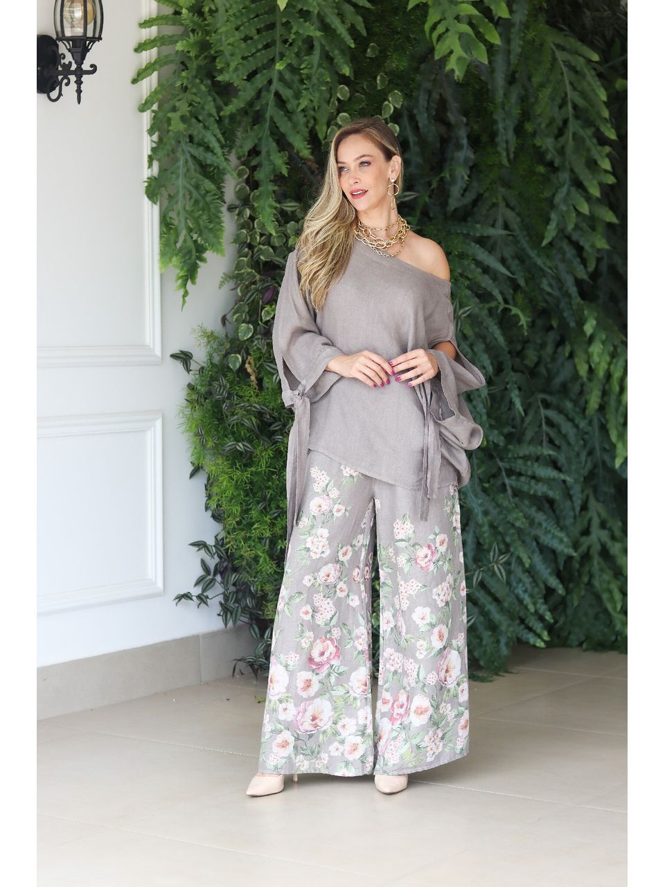 Conjunto Claudia Linho Italiano Fendi Loja Linho Italiano - Technical View