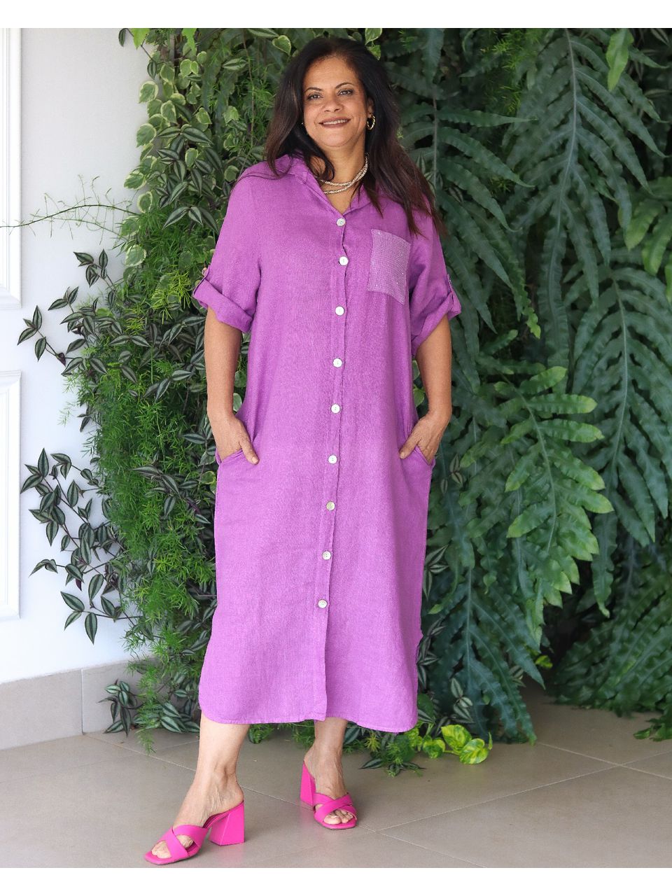 Chemise Diva Linho Italiano Roxo 