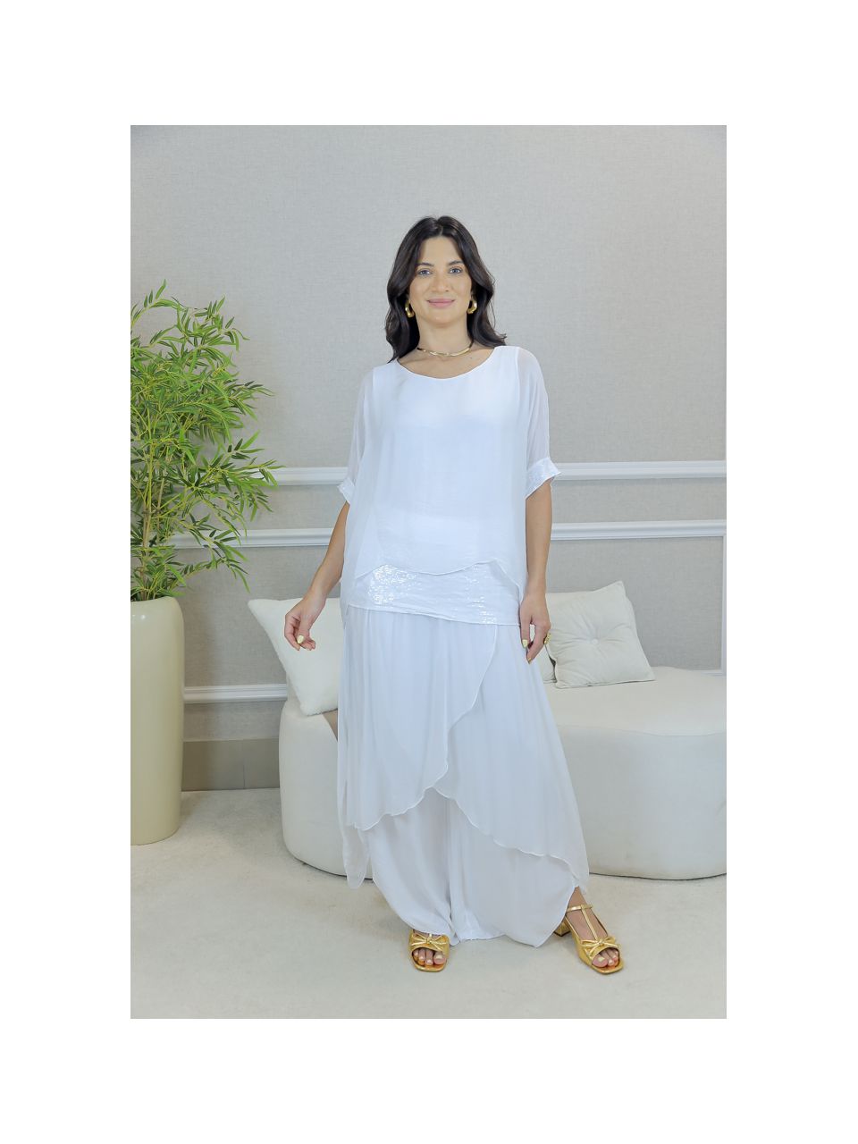 CONJUNTO AMOR PERFEITO BRANCO SEDA ITALIANA