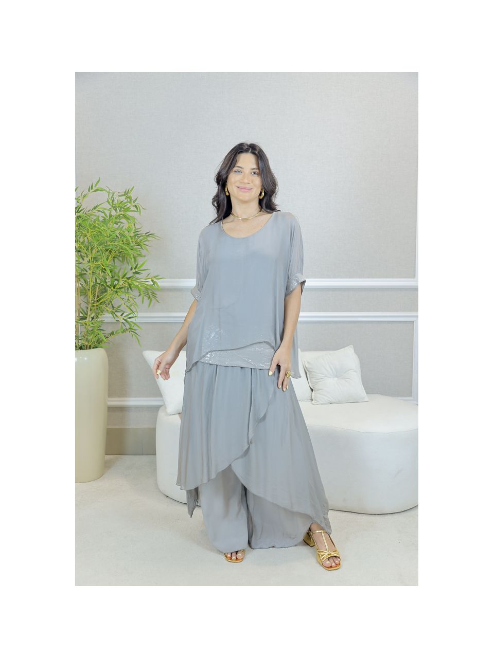 CONJUNTO AMOR PERFEITO FENDI SEDA ITALIANA 