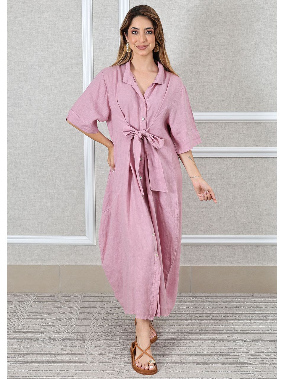 Chemise Sabrina Linho Italiano Rose