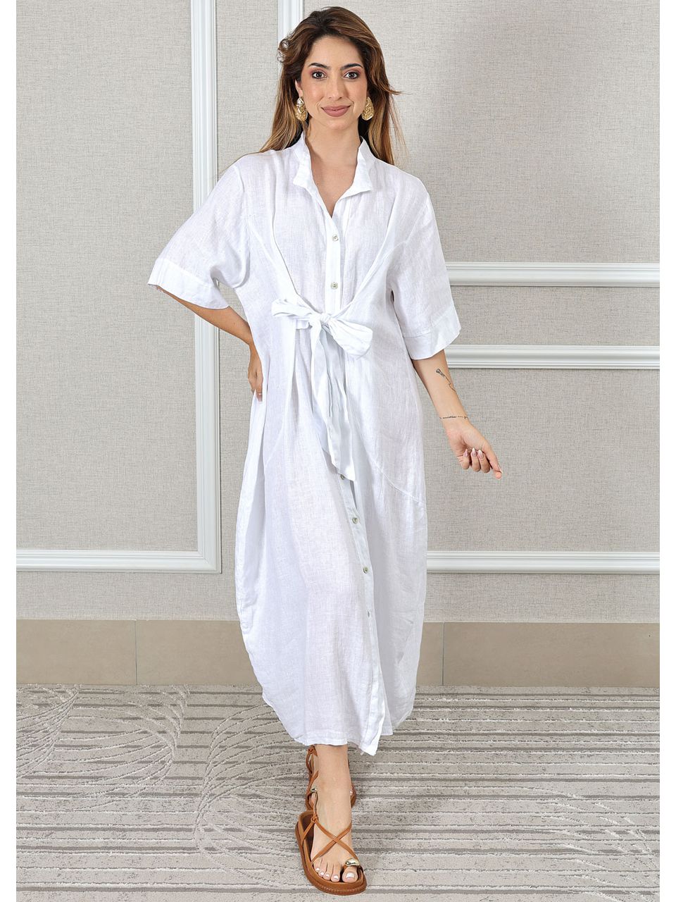 Chemise Sabrina Linho Italiano Branco