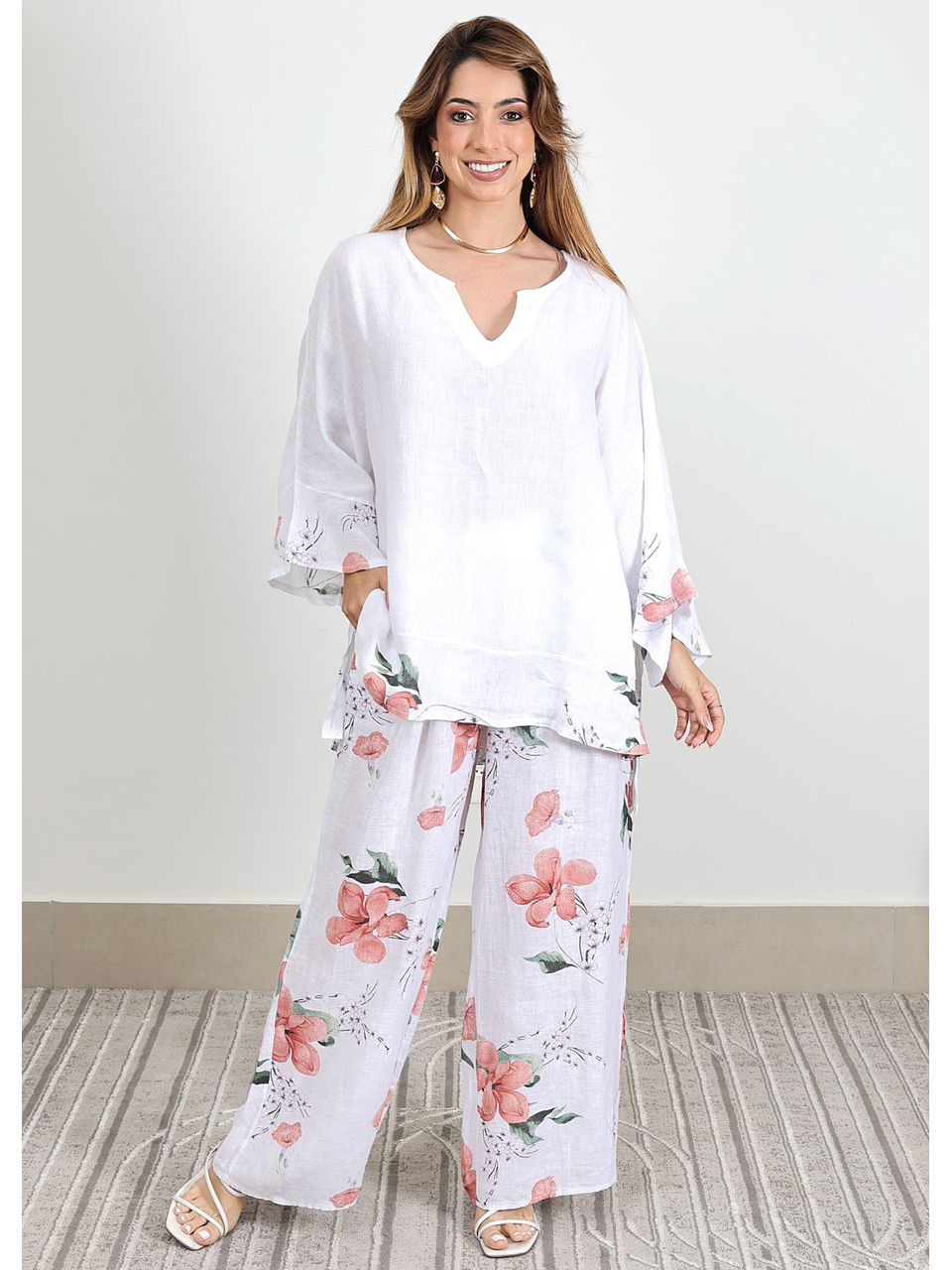 Conjunto Sophie Linho Italiano Branco