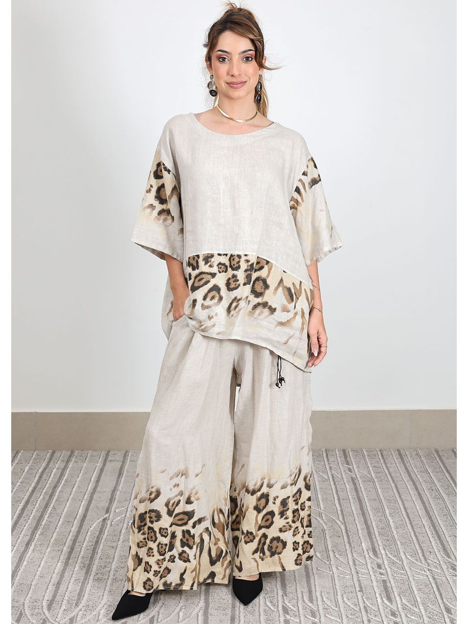 Conjunto Carolina Linho Italiano Bege