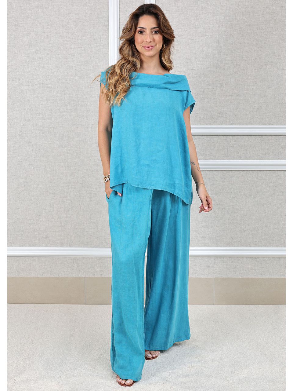 Conjunto Gabriela Linho Italiano Petróleo
