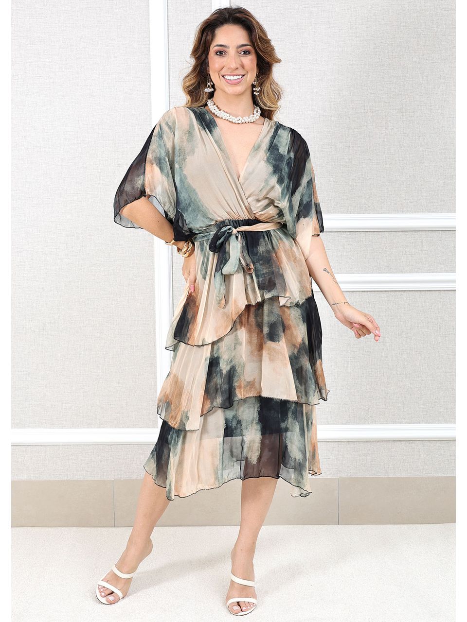 Vestido Mia Seda Italiana Preto