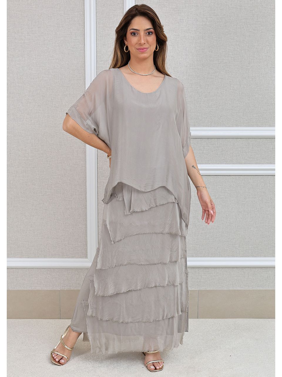 Vestido Julia Seda Italiana Fendi .