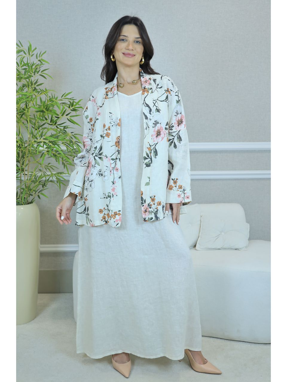 VESTIDO ANA COM CASAQUETO ANA OFF WHITE