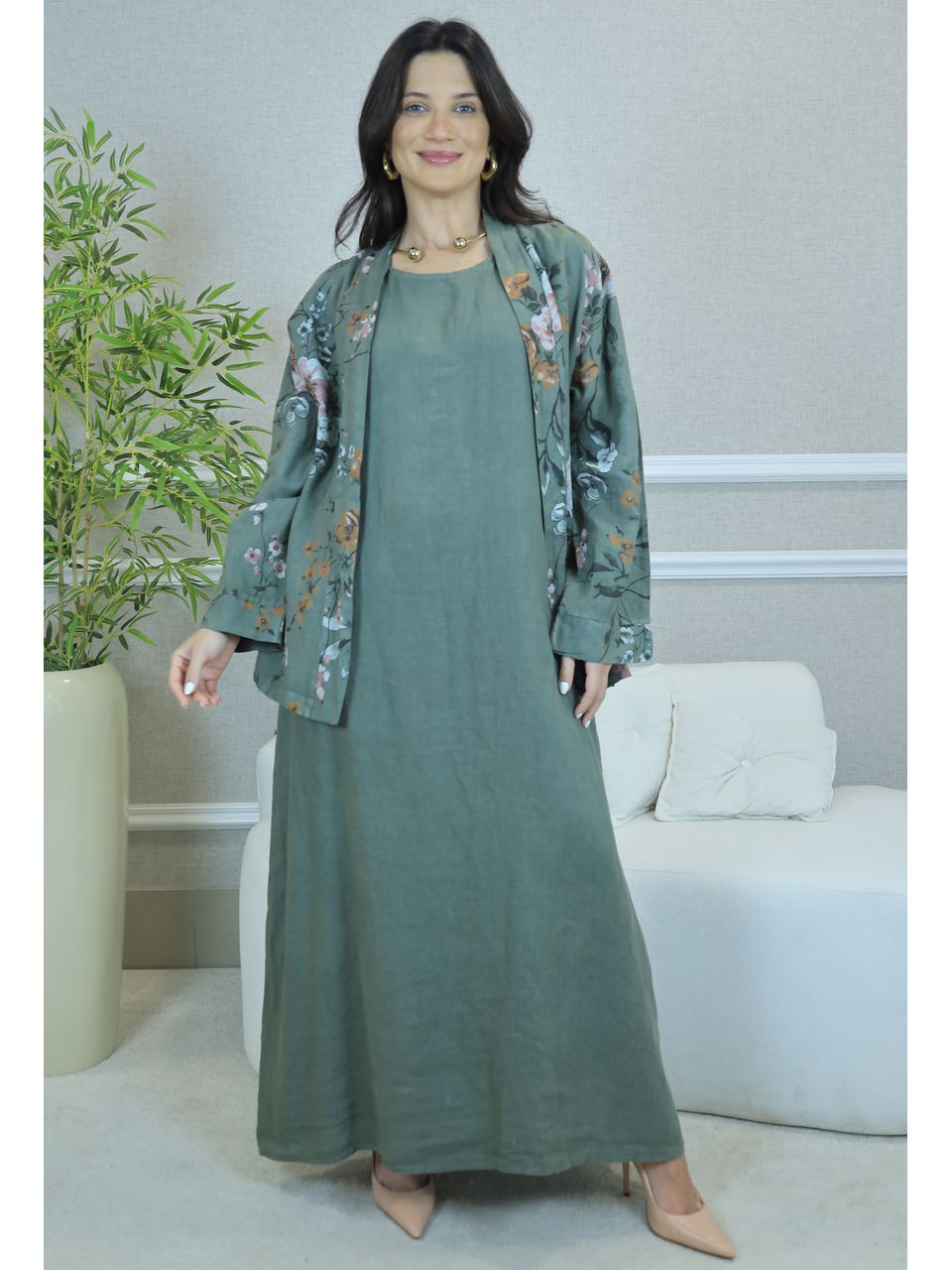 VESTIDO ANA COM CASAQUETO ANA MILITAR